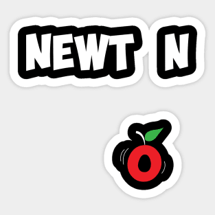 Newton Scientist Gravity Text Sticker